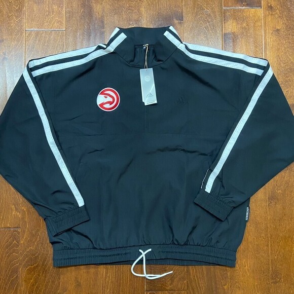 Adidas Atlanta Hawks NWT Club Member Windbreaker Pullover Jacket Men's Large - Picture 4 of 7
